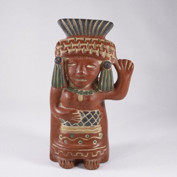 Vintage small Mexican Terracotta planter sculpture, Inca / Maya / Aztec style - Picture 1 of 7